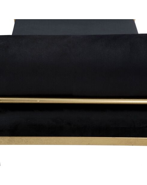 Banc en métal et velours noir/doré - 53x112.5x49 cm