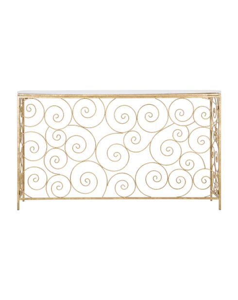 Console Spirale en marbre doré/blanc - 82x140x36 cm