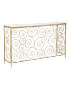 Console Spirale en marbre doré/blanc - 82x140x36 cm