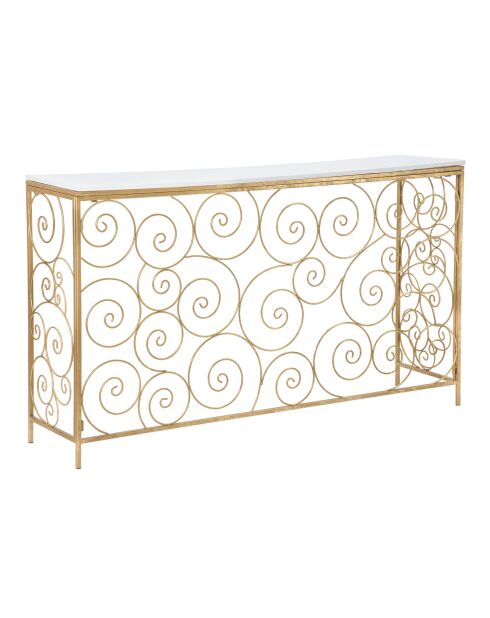 Console Spirale en marbre doré/blanc - 82x140x36 cm