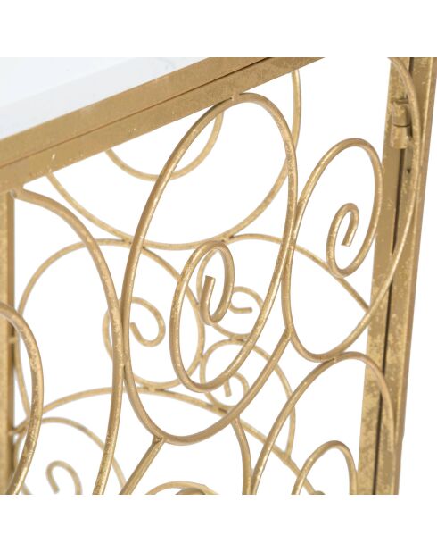 Console Spirale en marbre doré/blanc - 82x140x36 cm