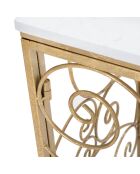 Console Spirale en marbre doré/blanc - 82x140x36 cm