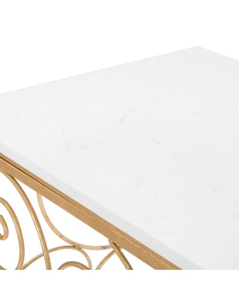 Console Spirale en marbre doré/blanc - 82x140x36 cm