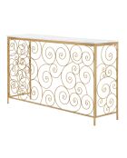 Console Spirale en marbre doré/blanc - 82x140x36 cm