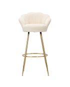 Tabouret de bar Vienna crème/doré - 110x55x53 cm