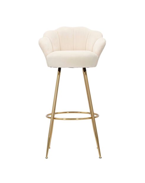 Tabouret de bar Vienna crème/doré - 110x55x53 cm