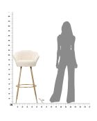 Tabouret de bar Vienna crème/doré - 110x55x53 cm
