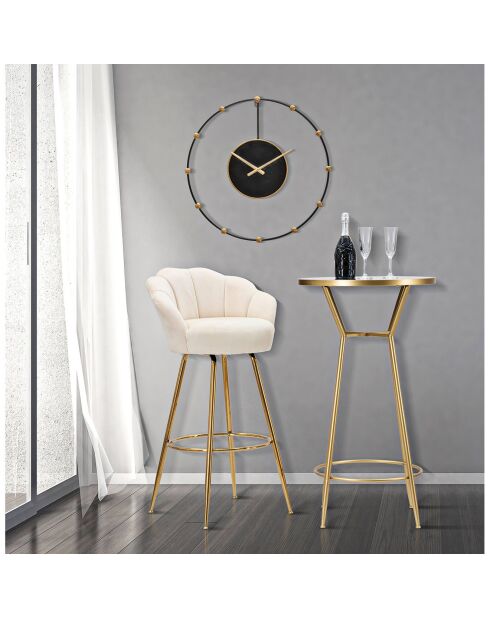 Tabouret de bar Vienna crème/doré - 110x55x53 cm