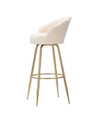Tabouret de bar Vienna crème/doré - 110x55x53 cm