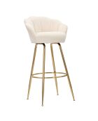 Tabouret de bar Vienna crème/doré - 110x55x53 cm