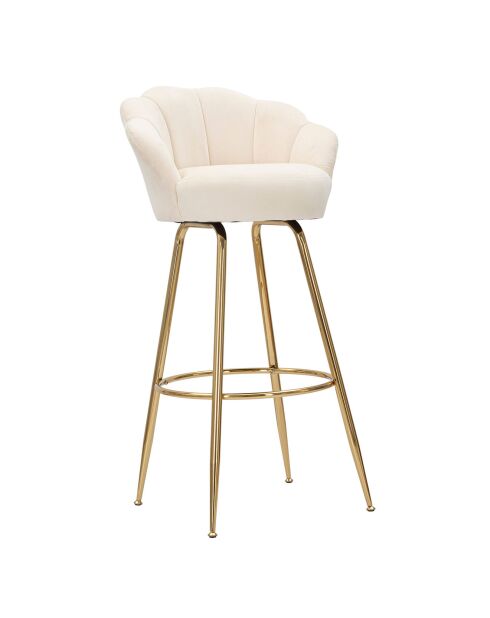 Tabouret de bar Vienna crème/doré - 110x55x53 cm