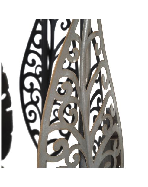 2 mesas redondas de metal multicolores