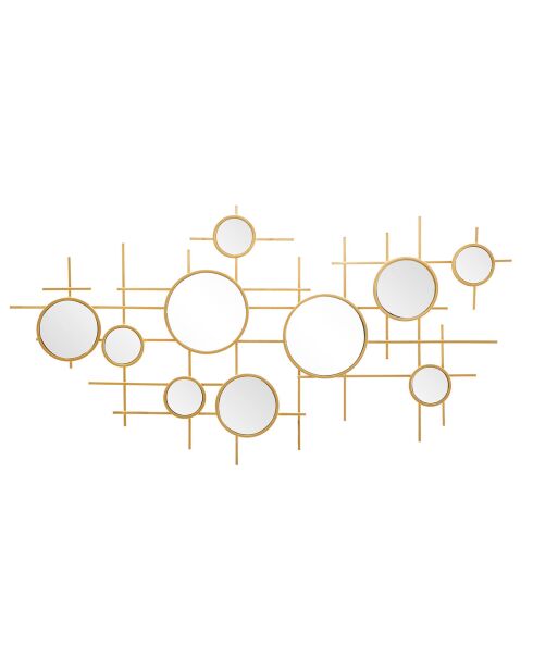 Décoration murale avec miroirs Gloxy dorée - 61x117x4.5 cm