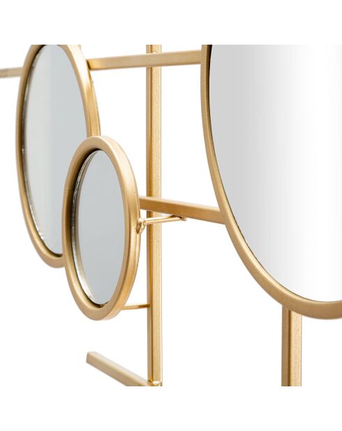 Décoration murale avec miroirs Gloxy dorée - 61x117x4.5 cm