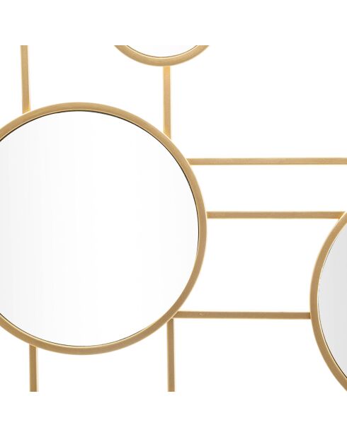 Décoration murale avec miroirs Gloxy dorée - 61x117x4.5 cm