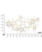 Decorazione murale Gloxy gold con specchi - 61x117x4,5 cm