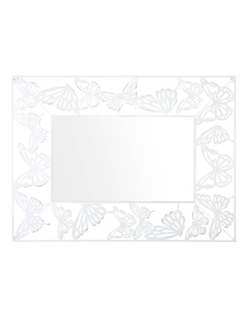 Miroir mural Butterfly blanc - 85x1x115 cm