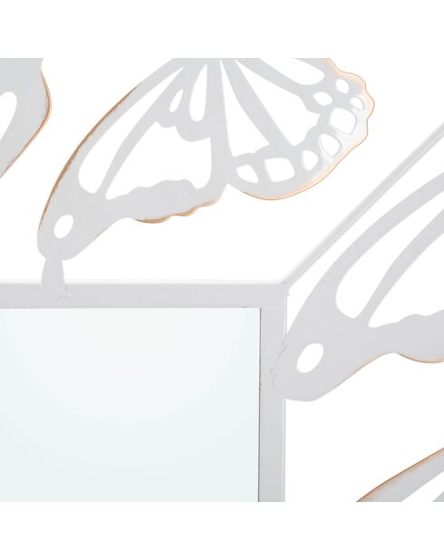 Miroir mural Butterfly blanc - 85x1x115 cm