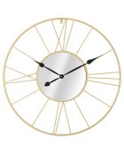 Horloge murale avec miroir Glam Stick doré/noir - D.80 cm