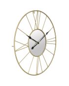 Horloge murale avec miroir Glam Stick doré/noir - D.80 cm