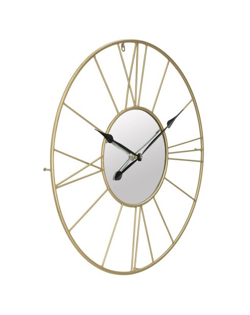 Horloge murale avec miroir Glam Stick doré/noir - D.80 cm