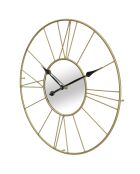 Horloge murale avec miroir Glam Stick doré/noir - D.80 cm