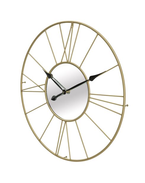 Horloge murale avec miroir Glam Stick doré/noir - D.80 cm