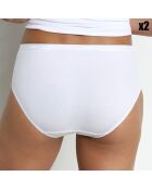 2 Culottes taille haute Coton Plus Bio blanches