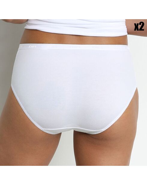 2 Culottes taille haute Coton Plus Bio blanches