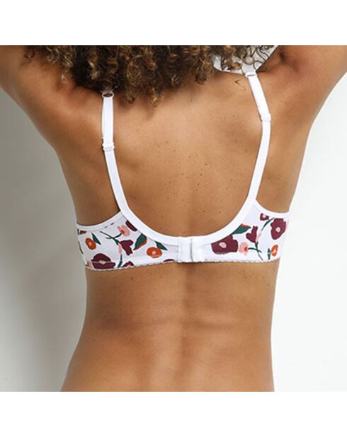 Soutien-Gorge Generous en coton bio blanc/rouge