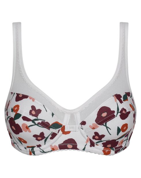 Soutien-Gorge Generous en coton bio blanc/rouge