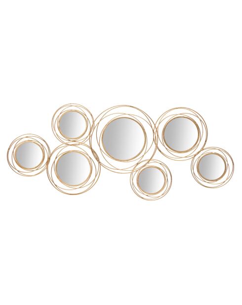 Décoration murale avec miroirs dorée - 53.5x124.5x4 cm