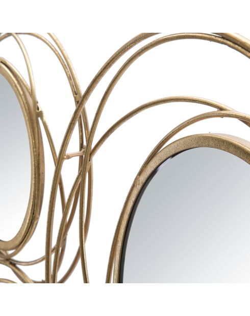 Décoration murale avec miroirs dorée - 53.5x124.5x4 cm
