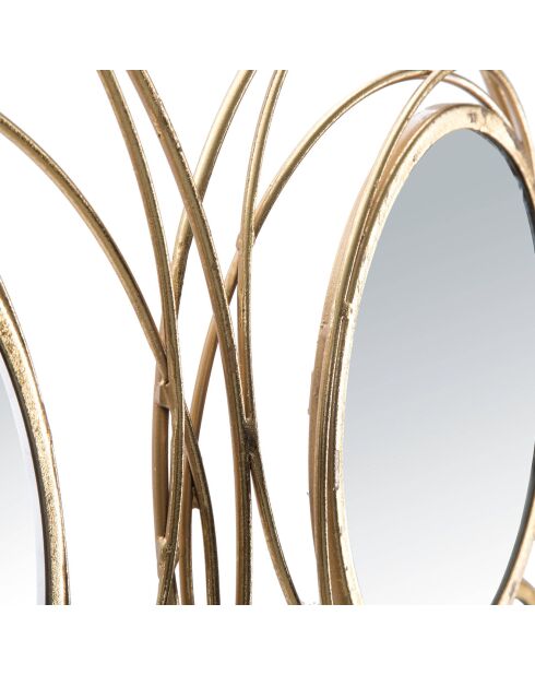 Décoration murale avec miroirs dorée - 53.5x124.5x4 cm