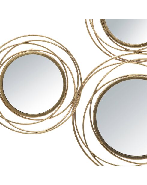 Décoration murale avec miroirs dorée - 53.5x124.5x4 cm