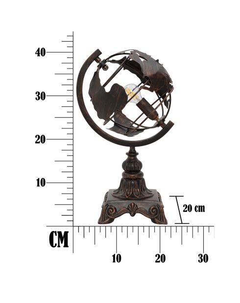Lampe de table World Industry marron - 24x20x40 cm