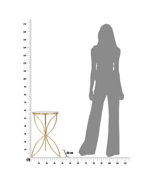 Mesa mariposa dorada/plateada - D.35x60 cm
