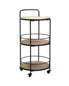 Chariot d'appoint Arex noir/marron - 40x41.5x82 cm