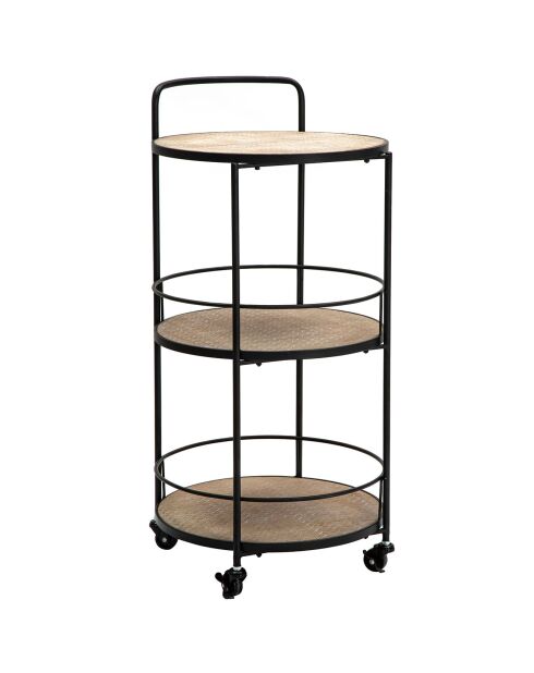 Chariot d'appoint Arex noir/marron - 40x41.5x82 cm
