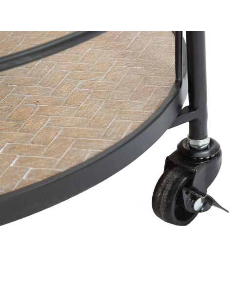 Chariot d'appoint Arex noir/marron - 40x41.5x82 cm