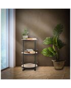 Chariot d'appoint Arex noir/marron - 40x41.5x82 cm