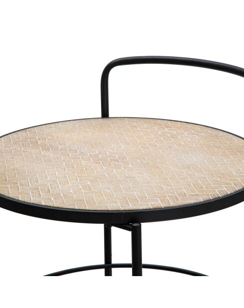 Chariot d'appoint Arex noir/marron - 40x41.5x82 cm