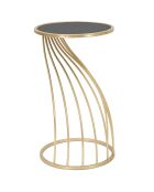 Table d'appoint Flush noir/doré - D.35x60 cm