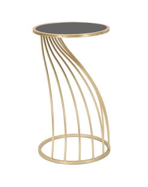 Table d'appoint Flush noir/doré - D.35x60 cm