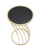 Table d'appoint Flush noir/doré - D.35x60 cm