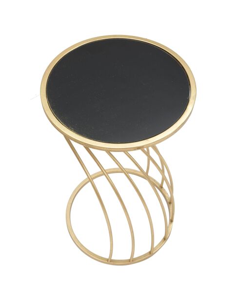 Table d'appoint Flush noir/doré - D.35x60 cm