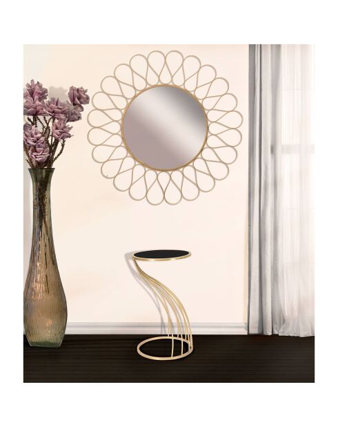 Table d'appoint Flush noir/doré - D.35x60 cm