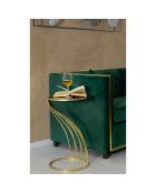 Table d'appoint Flush noir/doré - D.35x60 cm