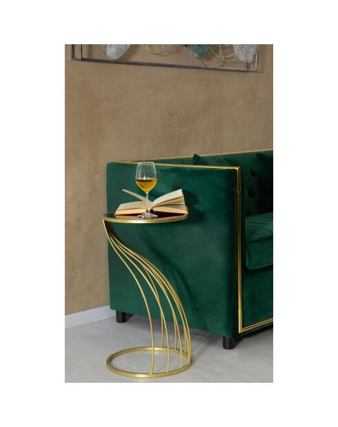 Table d'appoint Flush noir/doré - D.35x60 cm