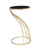 Table d'appoint Flush noir/doré - D.35x60 cm